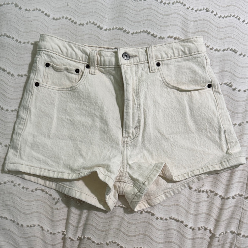 Abercrombie & Fitch Off-White Jean Shorts